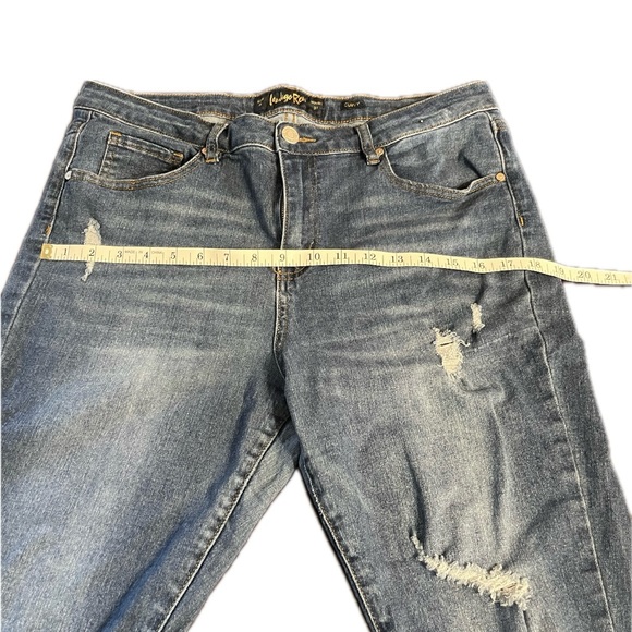 Women’s cropped blue jeans ripped size 15. Waist 31 Indigo Rein curvy - Picture 8 of 11